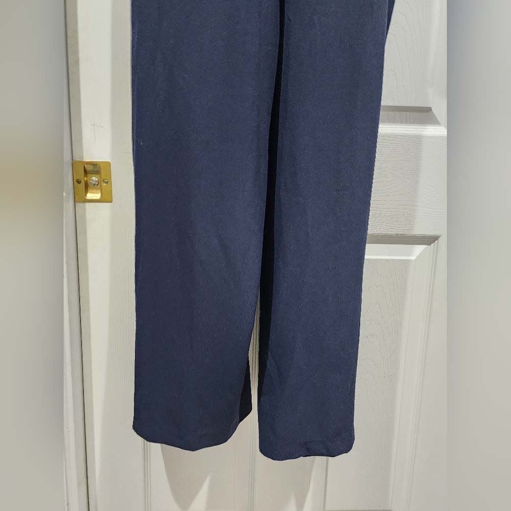 Emma & Michele Navy Wrap Jumpsuit - Picture 2 of 7